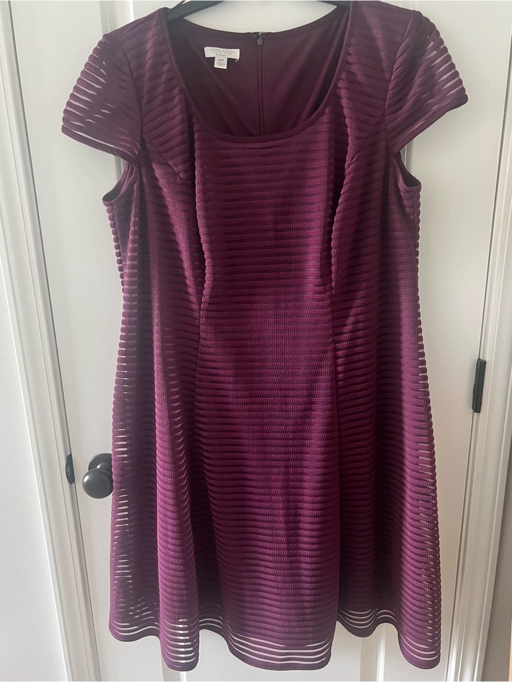 London Style Plum Textured Midi Dress